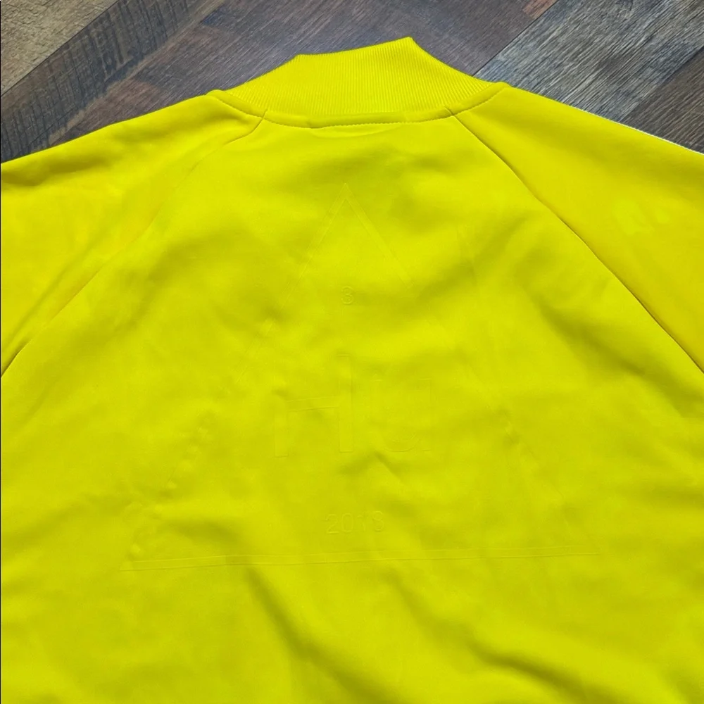adidas Yellow Track Jacket with White Stripes